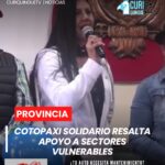Al cumplirse tres años de administración provincial, la administradora de Cotopaxi Solidario destacó el trabajo social que se ejecuta en beneficio de los sectores vulnerables de la provincia, gracias al respaldo de la Prefectura de Cotopaxi.