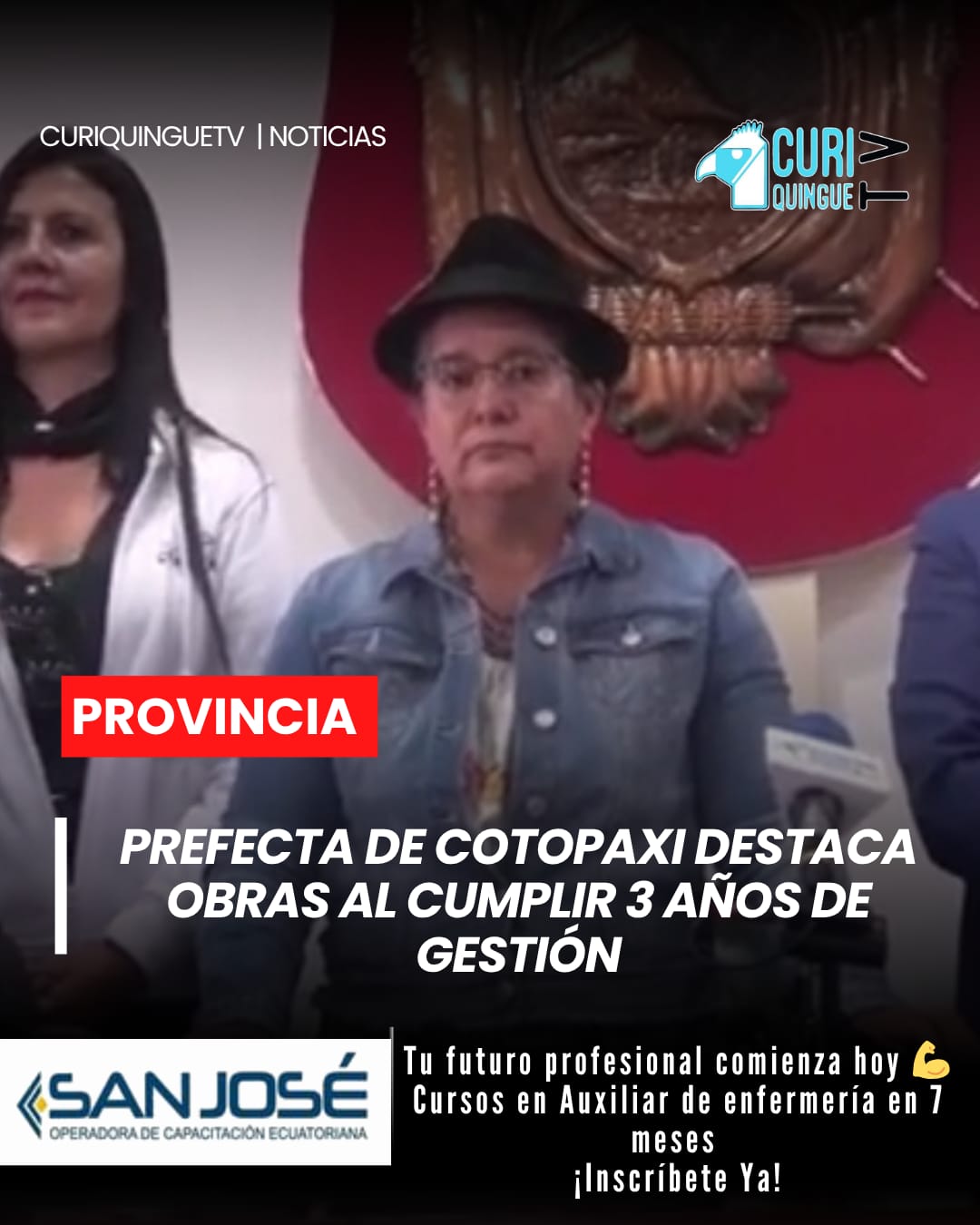 La prefecta de Cotopaxi destacó los principales avances alcanzados durante sus tres años de administración al frente del Gobierno Provincial.