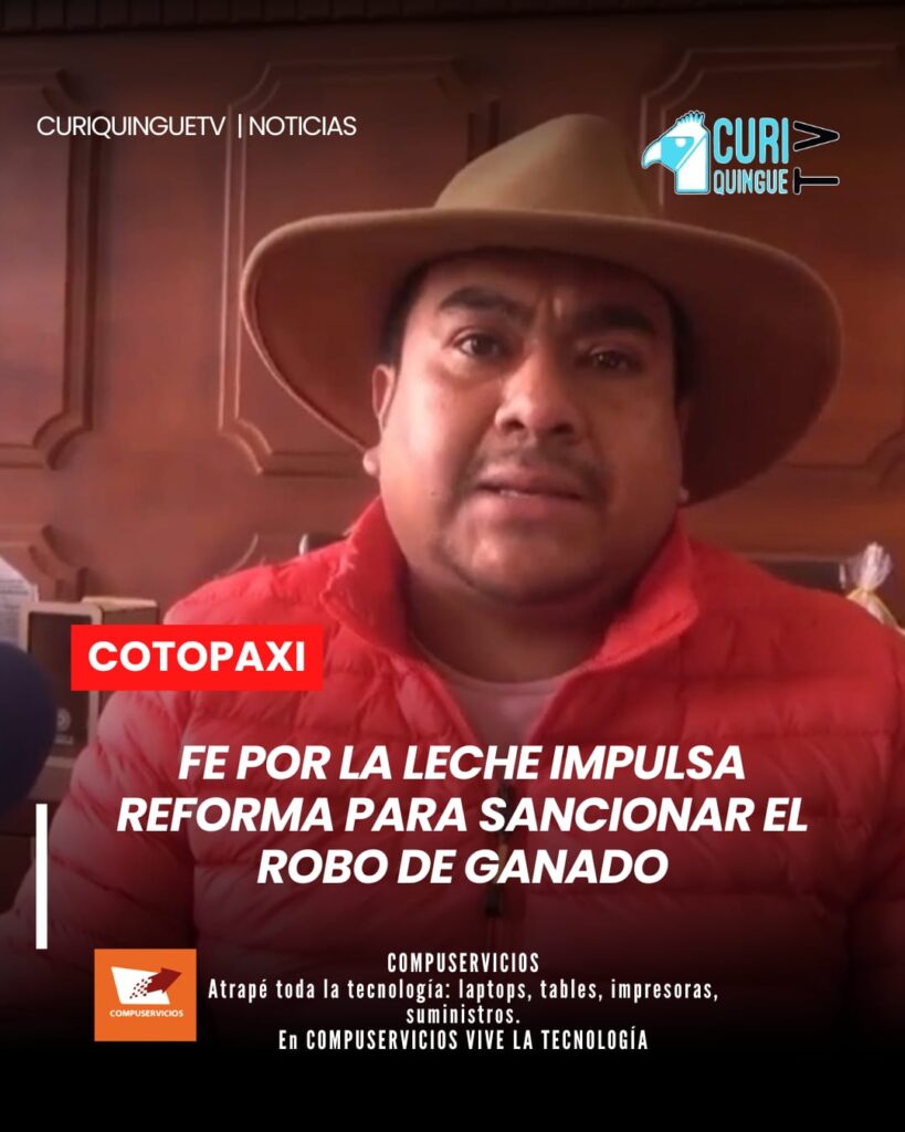 El coordinador provincial de la organización Fe por la Leche en Cotopaxi informó sobre una reunión de trabajo en la que se planteó un proyecto de ley que será analizado en la Asamblea Nacional para endurecer las sanciones contra quienes roban ganado.