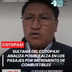 El presidente de la Cooperativa de Transporte Urbano Sultana del Cotopaxi informó sobre las afectaciones que enfrenta el sector debido al incremento en el precio de los combustibles, situación que mantiene preocupación entre los transportistas y usuarios a nivel nacional.
