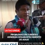 El director de Agua Potable del Municipio de Latacunga informó sobre inconvenientes registrados en las tuberías del sistema, situación que ha provocado desabastecimiento del líquido vital en varios sectores del noroccidente de la ciudad.