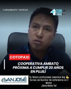 La Cooperativa de Ahorro y Crédito Ambato, con presencia en el cantón Pujilí, se encuentra próxima a cumplir dos décadas al servicio de la comunidad.