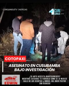 Una muerte violenta producida con arma de fuego se registró en el sector La Consolación, perteneciente a la parroquia Cusubamba del cantón Salcedo.