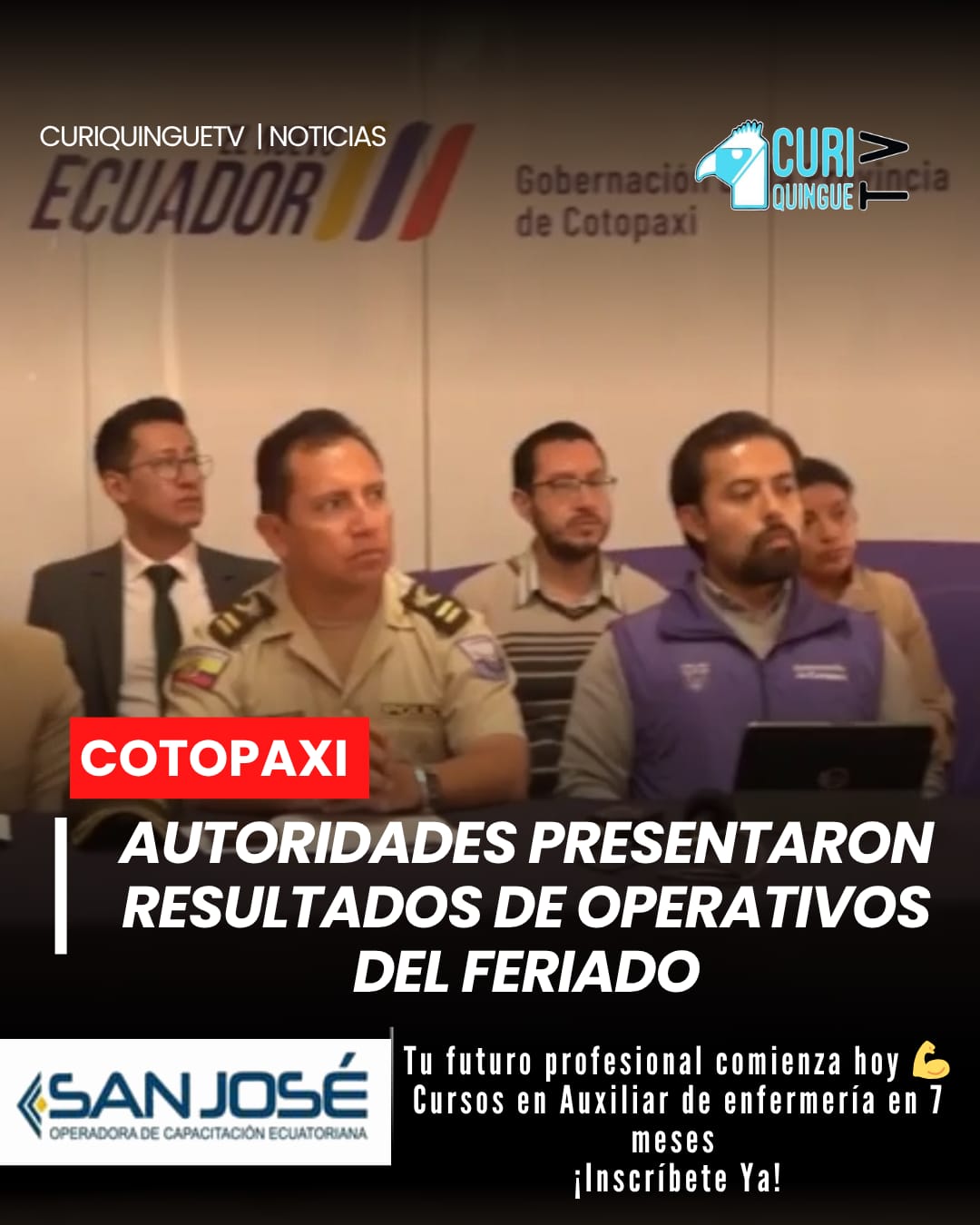 En la Gobernación de Cotopaxi, representantes de diferentes instituciones públicas dieron a conocer los resultados obtenidos tras los operativos ejecutados durante el feriado por el 24 de Mayo, enfocados en seguridad, movilidad y control ciudadano.