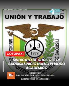 El secretario general del Sindicato de Choferes Profesionales del cantón Saquisilí informó sobre el inicio del nuevo período en la escuela de conducción y destacó varios proyectos ejecutados por la institución.