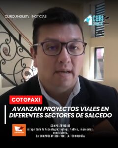 El alcalde del cantón Salcedo informó que continúan los trabajos y proyectos viales en distintos sectores del cantón, en coordinación con la Prefectura de Cotopaxi.