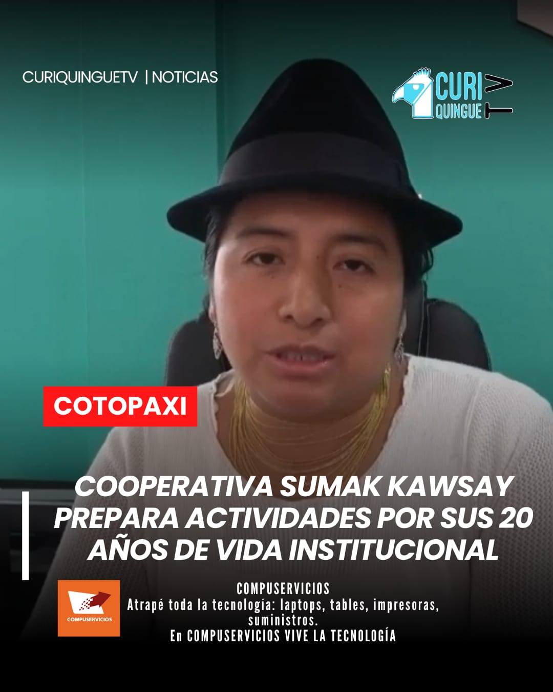 La gerente general de la Cooperativa de Ahorro y Crédito Sumak Kawsay informó sobre las actividades que se desarrollarán con motivo de la conmemoración del vigésimo aniversario de vida institucional.