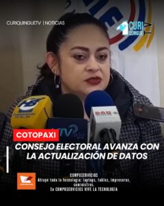 El Consejo Nacional Electoral en la provincia de Cotopaxi continúa ejecutando las actividades contempladas dentro del calendario electoral. Entre los avances registrados se destaca la actualización de datos de ciudadanos que han cambiado de domicilio, con el objetivo de garantizar una adecuada organización de los próximos procesos electorales.