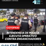 Realizó un operativo de control en los exteriores del Servicio de Rentas Internas (SRI) con el objetivo de evitar la presencia de personas conocidas como “enganchadores”, quienes ofrecen trámites irregulares a los ciudadanos. Las autoridades señalaron que estos controles continuarán para garantizar una atención segura y ordenada.