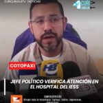 El jefe político del cantón realizó un recorrido por las instalaciones para constatar las condiciones del servicio y conocer de primera mano la situación que enfrentan los pacientes.