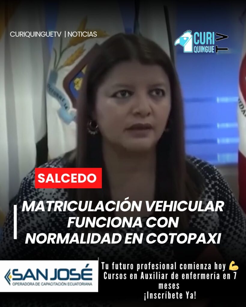 🚗 La Empresa Pública de la Mancomunidad de Tránsito de Cotopaxi informó que el servicio de matriculación vehicular se desarrolla con normalidad.
