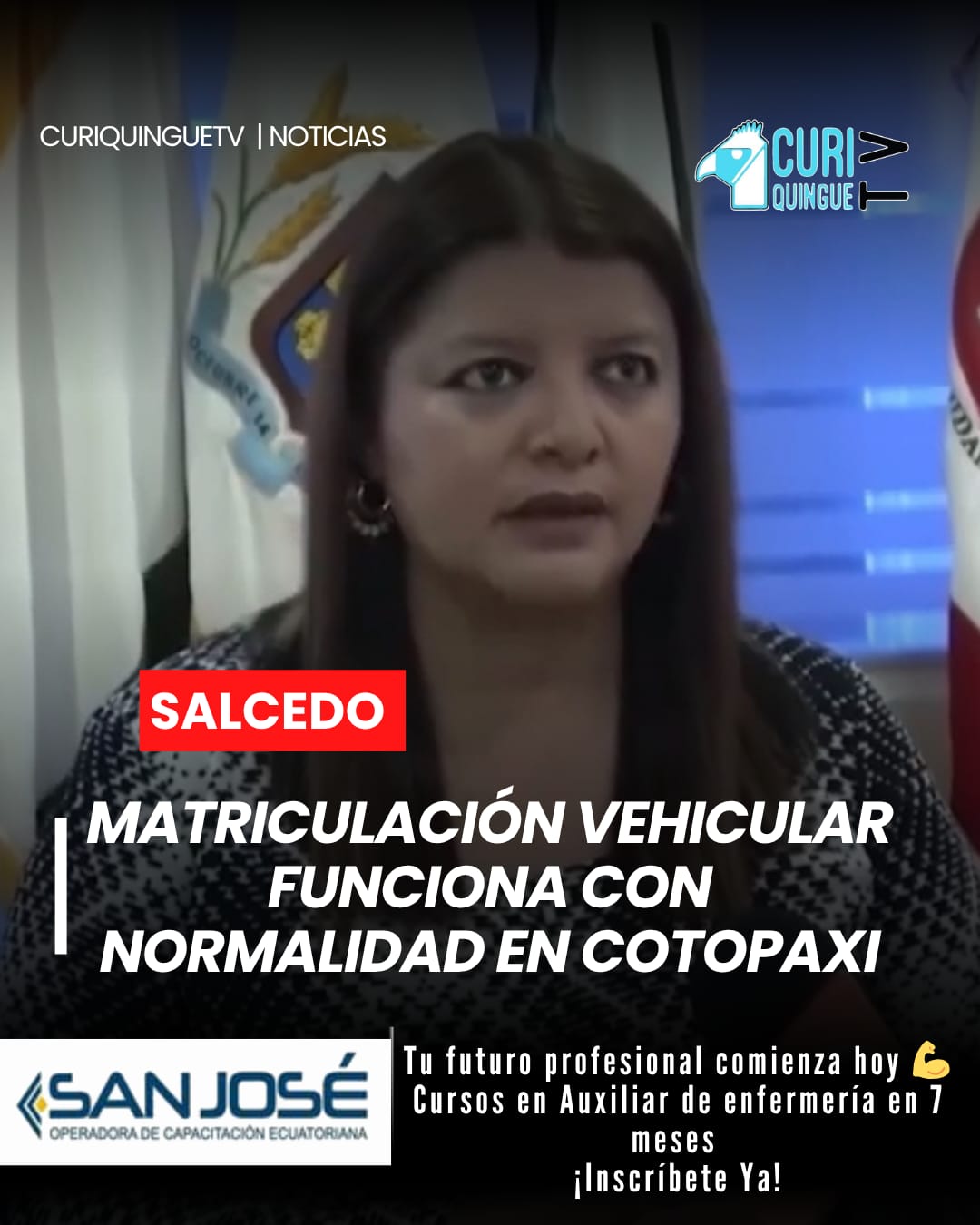 🚗 La Empresa Pública de la Mancomunidad de Tránsito de Cotopaxi informó que el servicio de matriculación vehicular se desarrolla con normalidad.