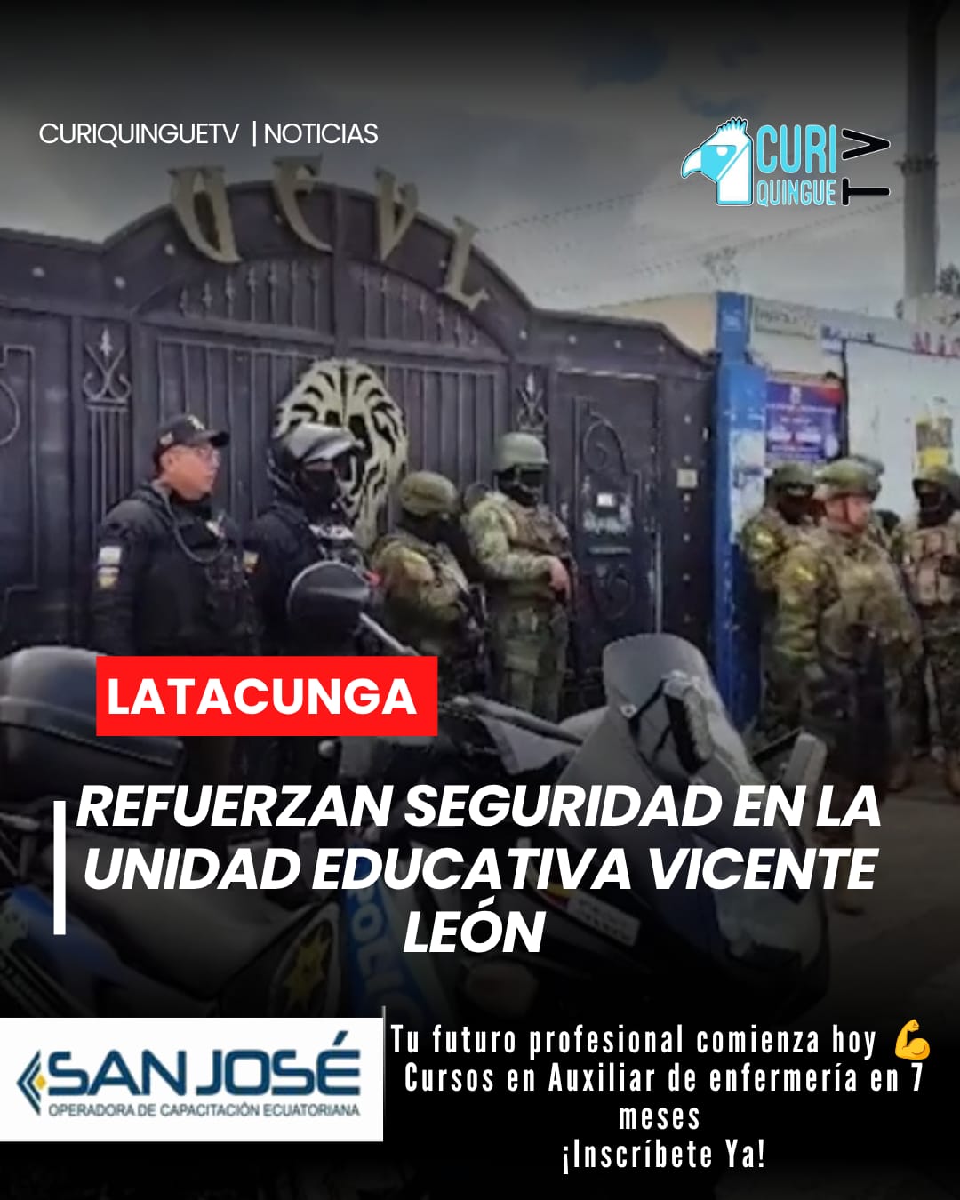 Visitó las instalaciones de la Unidad Educativa Vicente León con el objetivo de fortalecer las acciones de seguridad para los estudiantes.