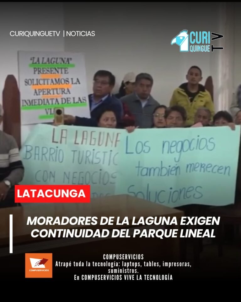 En el Municipio de Latacunga se desarrolló una reunión entre moradores del barrio La Laguna y el alcalde de la ciudad. Durante el encuentro, los habitantes expresaron su preocupación por la paralización y falta de continuidad en los trabajos del Parque Lineal, solicitando respuestas y soluciones concretas.