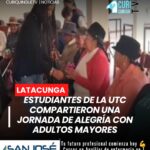 Estudiantes de la carrera de Psicología Social de la Universidad Técnica de Cotopaxi (UTC) realizaron una visita a los adultos mayores de la casa de acogida ubicada en el cantón Salcedo. La iniciativa tuvo como objetivo brindar momentos de alegría, convivencia y acompañamiento, promoviendo el bienestar emocional y la integración entre generaciones.