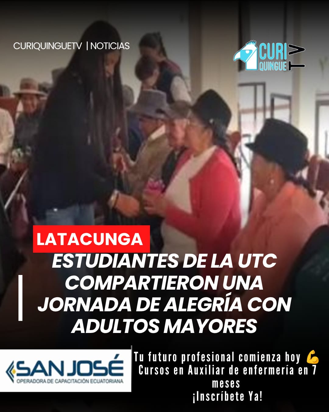 Estudiantes de la carrera de Psicología Social de la Universidad Técnica de Cotopaxi (UTC) realizaron una visita a los adultos mayores de la casa de acogida ubicada en el cantón Salcedo. La iniciativa tuvo como objetivo brindar momentos de alegría, convivencia y acompañamiento, promoviendo el bienestar emocional y la integración entre generaciones.