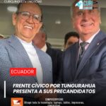 La contienda política rumbo a las próximas elecciones empieza a tomar fuerza en Tungurahua. El Frente Cívico por Tungurahua presentó oficialmente a sus precandidatos para dos importantes dignidades provinciales. Luis Amoroso buscará llegar nuevamente a la Alcaldía de Ambato, mientras que Jaime Astudillo aspira a la Prefectura. Ambos manifestaron que sus propuestas estarán enfocadas en el desarrollo, la seguridad y el progreso de la ciudad y la provincia.