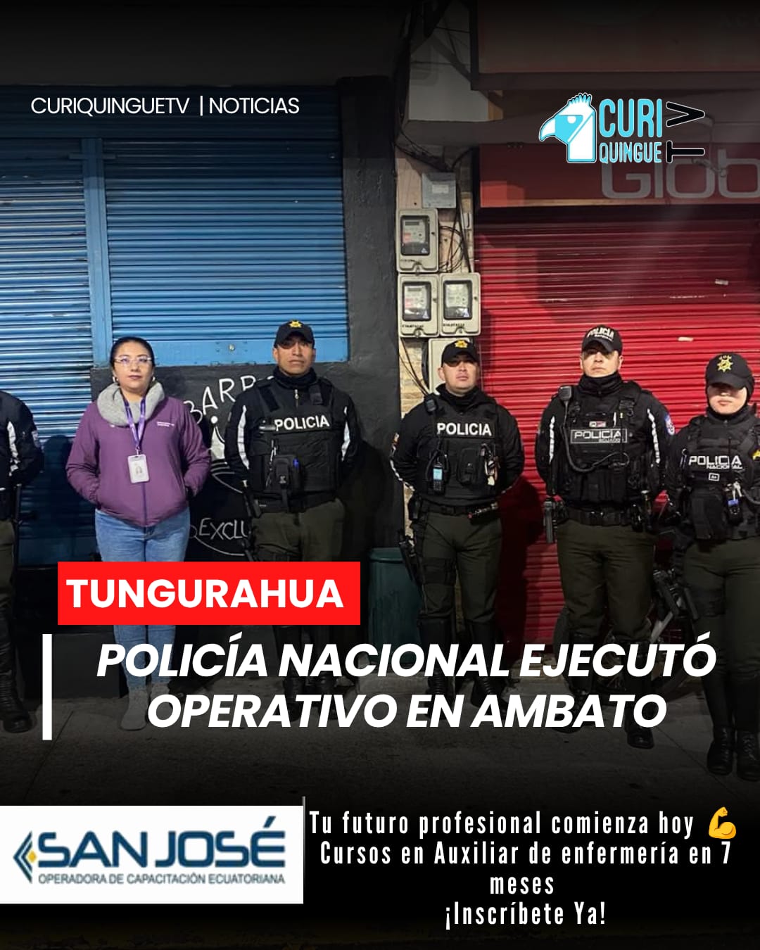 Con el objetivo de evitar inconvenientes y reforzar la seguridad ciudadana, personal de la Policía Nacional realizó un operativo de control en distintos espacios públicos de Ambato. Durante la intervención se registraron varias novedades que fueron atendidas por las autoridades.