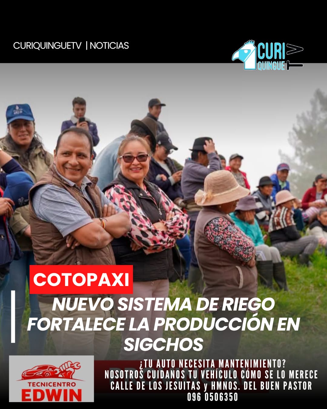 El Gobierno Provincial de Cotopaxi continúa ejecutando obras en beneficio del sector productivo. En el cantón Sigchos, un nuevo sistema de agua para riego ya es una realidad, proyecto que busca mejorar la productividad agrícola y garantizar el abastecimiento del recurso hídrico para los productores de la zona.