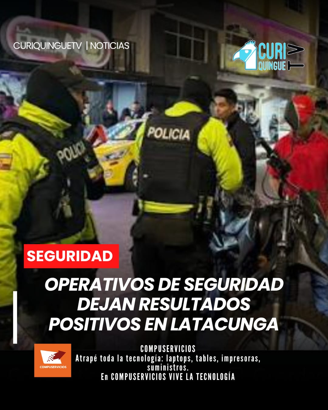 El personal de Seguridad Ciudadana del Municipio de Latacunga continúa desarrollando operativos de control en varios sectores del cantón. Las autoridades aseguran que estas acciones han permitido obtener resultados favorables en materia de prevención y seguridad. 🚔✅ #Latacunga #SeguridadCiudadana #Prevención