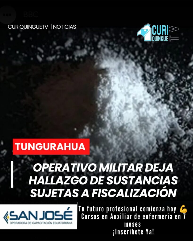 Personal de las Fuerzas Armadas realizó un operativo de control en el cantón Baños, provincia de Tungurahua, donde se encontraron sustancias sujetas a fiscalización. Las acciones forman parte de los operativos permanentes para fortalecer la seguridad.