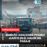 Las autoridades municipales de Ambato anunciaron un proceso de socialización con los representantes del transporte público para analizar la posibilidad de un incremento en la tarifa de los pasajes. El tema será evaluado junto a los diferentes actores involucrados.