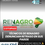 Socializadores técnicos del proyecto RENAGRO expresaron su preocupación por el retraso en el pago de sus salarios. Indicaron que han transcurrido más de tres meses sin recibir sus remuneraciones y esperan una pronta solución por parte de las entidades correspondientes.