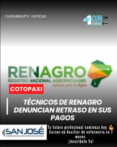 Socializadores técnicos del proyecto RENAGRO expresaron su preocupación por el retraso en el pago de sus salarios. Indicaron que han transcurrido más de tres meses sin recibir sus remuneraciones y esperan una pronta solución por parte de las entidades correspondientes.