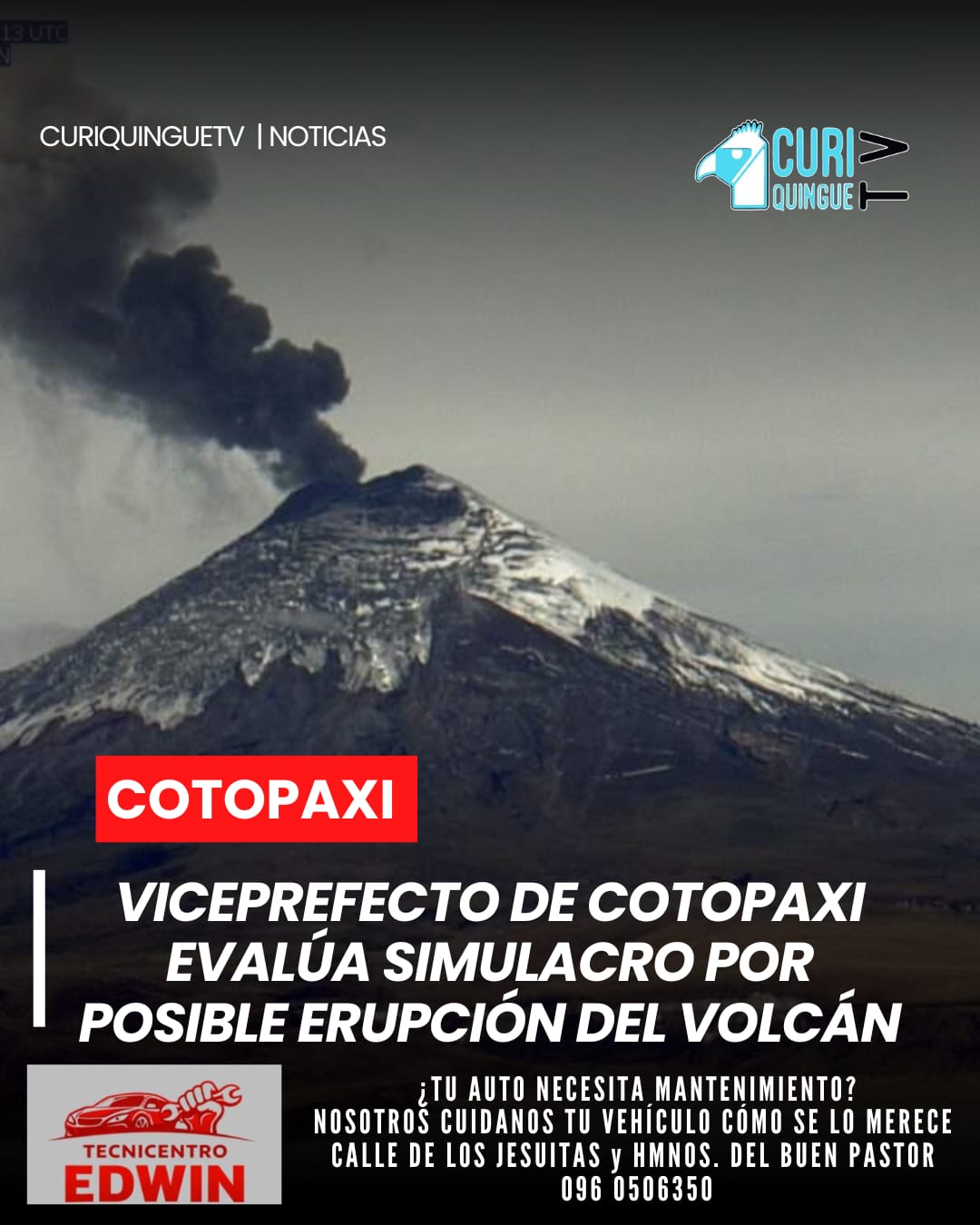 El viceprefecto de Cotopaxi realizó una evaluación del simulacro desarrollado días atrás frente a una eventual erupción del volcán Cotopaxi. La autoridad destacó que este tipo de ejercicios permite fortalecer la capacidad de respuesta de las instituciones y de la ciudadanía, promoviendo una cultura de prevención ante posibles eventos naturales.