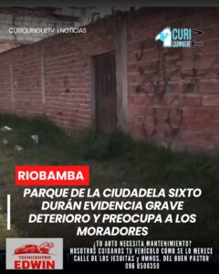 El parque de la ciudadela Sixto Durán muestra un evidente estado de deterioro estructural y abandono, situación que genera preocupación entre los habitantes del sector. Los moradores señalan que este espacio, concebido para la recreación familiar, presenta daños que representan un riesgo para niños, jóvenes y adultos, por lo que solicitan una intervención oportuna por parte del Municipio para recuperar este importante lugar de encuentro ciudadano.