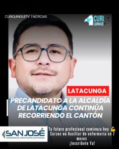 El precandidato a la Alcaldía de Latacunga por el movimiento Futuro, Lista 20, informó que mantiene recorridos permanentes por barrios, comunidades y parroquias del cantón.