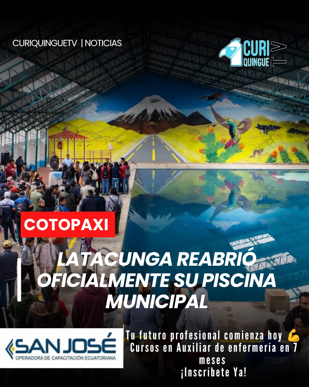Las autoridades del Municipio de Latacunga realizaron el acto oficial de reapertura de la piscina municipal, luego de ejecutar trabajos de readecuación en sus instalaciones.