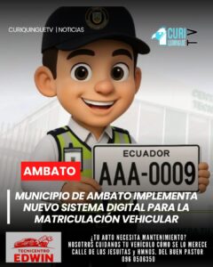 El Municipio de Ambato puso en funcionamiento un nuevo sistema digital para agendar turnos y realizar los pagos correspondientes a la matriculación vehicular, con el propósito de optimizar la atención a la ciudadanía y reducir los tiempos de espera.