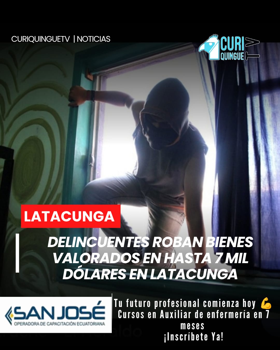 Un nuevo caso de inseguridad se registró en Latacunga luego de que delincuentes ingresaran a una vivienda situada en el centro de la ciudad para sustraer diversos artículos de valor.