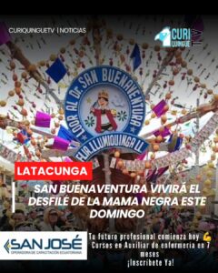 Las fiestas patronales de San Buenaventura entran en su etapa más esperada con el tradicional desfile de los personajes de la Mama Negra, que recorrerá las principales calles de la parroquia este domingo.