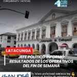 El jefe político del cantón Latacunga presentó un balance de los operativos ejecutados durante el pasado fin de semana en diferentes sectores del cantón.
