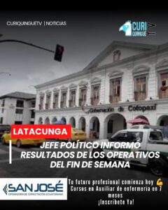 El jefe político del cantón Latacunga presentó un balance de los operativos ejecutados durante el pasado fin de semana en diferentes sectores del cantón.