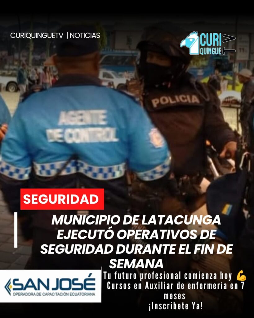 El personal de Seguridad Ciudadana del Municipio de Latacunga realizó operativos de control en distintos espacios públicos durante el pasado fin de semana con el objetivo de mantener el orden y garantizar la convivencia ciudadana.
