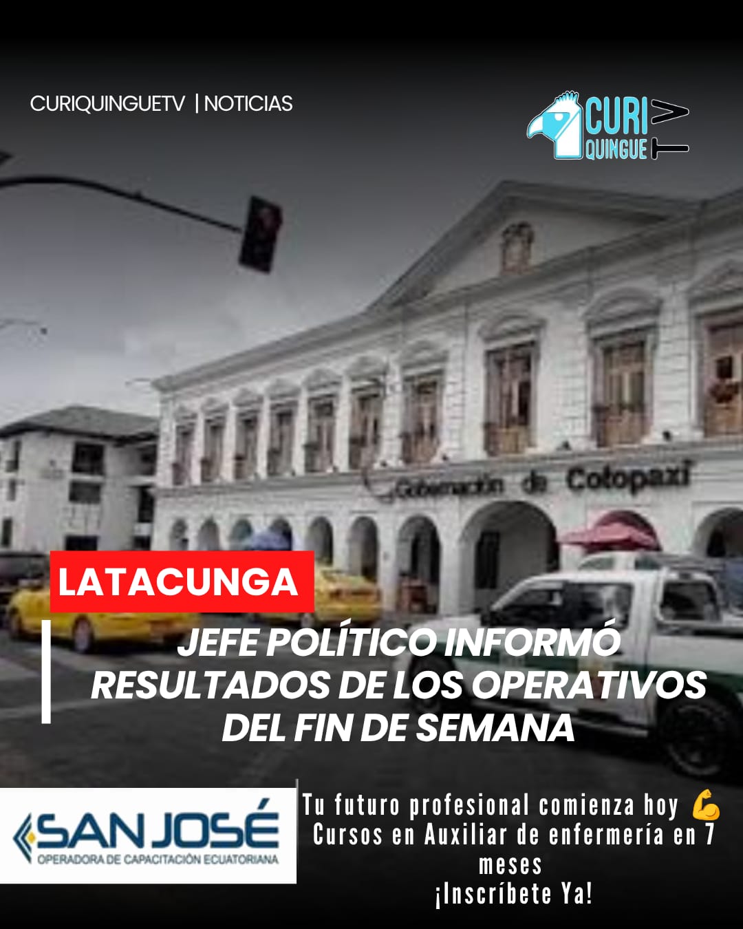 El jefe político del cantón Latacunga presentó un balance de los operativos ejecutados durante el pasado fin de semana en diferentes sectores del cantón.