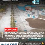 Habitantes de Riobamba expresaron su malestar por el evidente retraso en la ejecución de la obra de regeneración urbana de la avenida Carlos Zambrano y los alrededores del estadio Olímpico Dr. Fernando Guerrero.