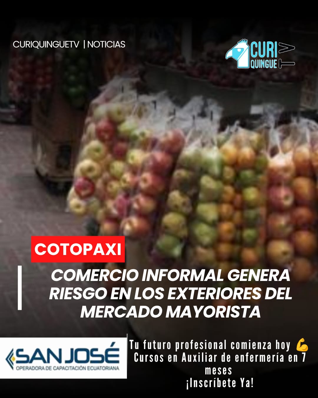La presencia de comerciantes informales en los exteriores del Mercado Mayorista continúa generando inconvenientes para la movilidad. Varios vendedores ocupan parte de la calzada, las aceras e incluso el parterre central, reduciendo el espacio para la circulación vehicular y peatonal.
