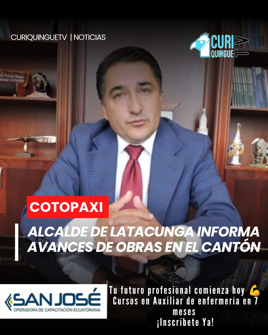 El alcalde de Latacunga presentó un balance sobre el avance de las diferentes obras que se ejecutan tanto en la zona urbana como rural del cantón.