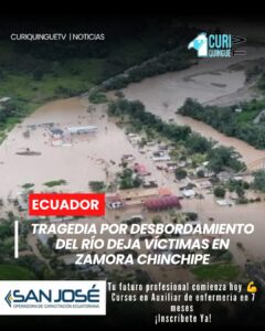 🌧️ Las intensas lluvias mantienen en alerta a la provincia. Una grave emergencia golpea a la provincia de Zamora Chinchipe tras el desbordamiento del río Zamora, ocasionado por las fuertes lluvias registradas en la zona. Hasta el momento, las autoridades reportan siete personas fallecidas, decenas de heridos, varios desaparecidos y cuantiosos daños materiales
