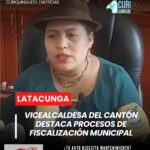 La vicealcaldesa de Latacunga se refirió al proceso de fiscalización que desarrolla el Concejo Municipal sobre los diferentes proyectos que ejecuta la administración del alcalde del cantón.