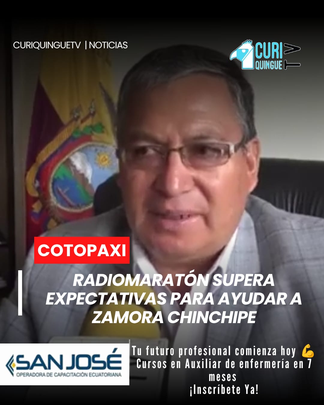El viceprefecto de Cotopaxi calificó como positiva la radiomaratón organizada por el Gobierno Provincial para recaudar ayuda humanitaria destinada a las familias afectadas por el aluvión en Zamora Chinchipe.