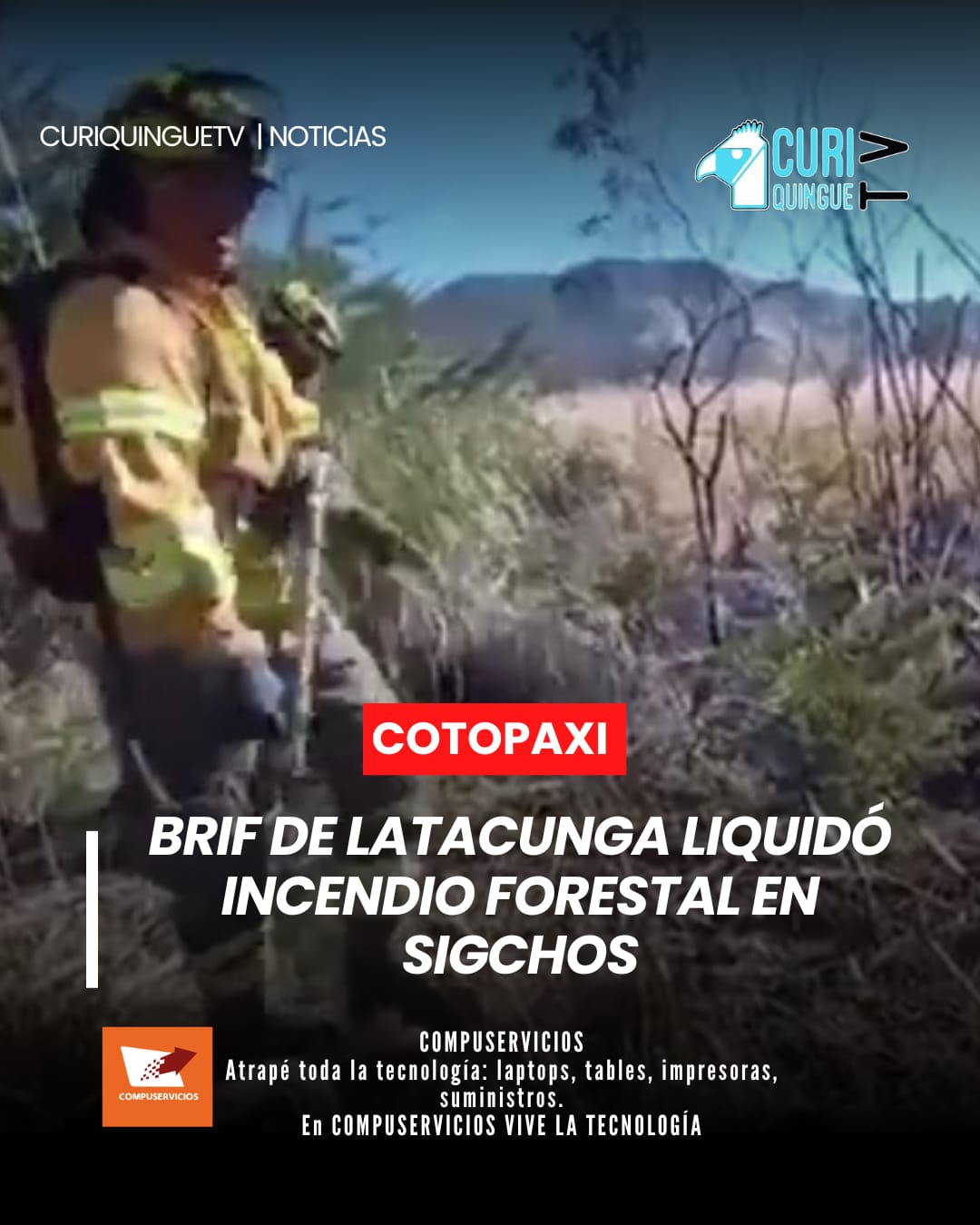 La Brigada de Refuerzo en Incendios Forestales (BRIF Tipo A) del Cuerpo de Bomberos de Latacunga logró la liquidación total del incendio forestal registrado en el cerro La Pulida, en la parroquia Chugchilán, cantón Sigchos, tras varios días de intensas labores de combate.