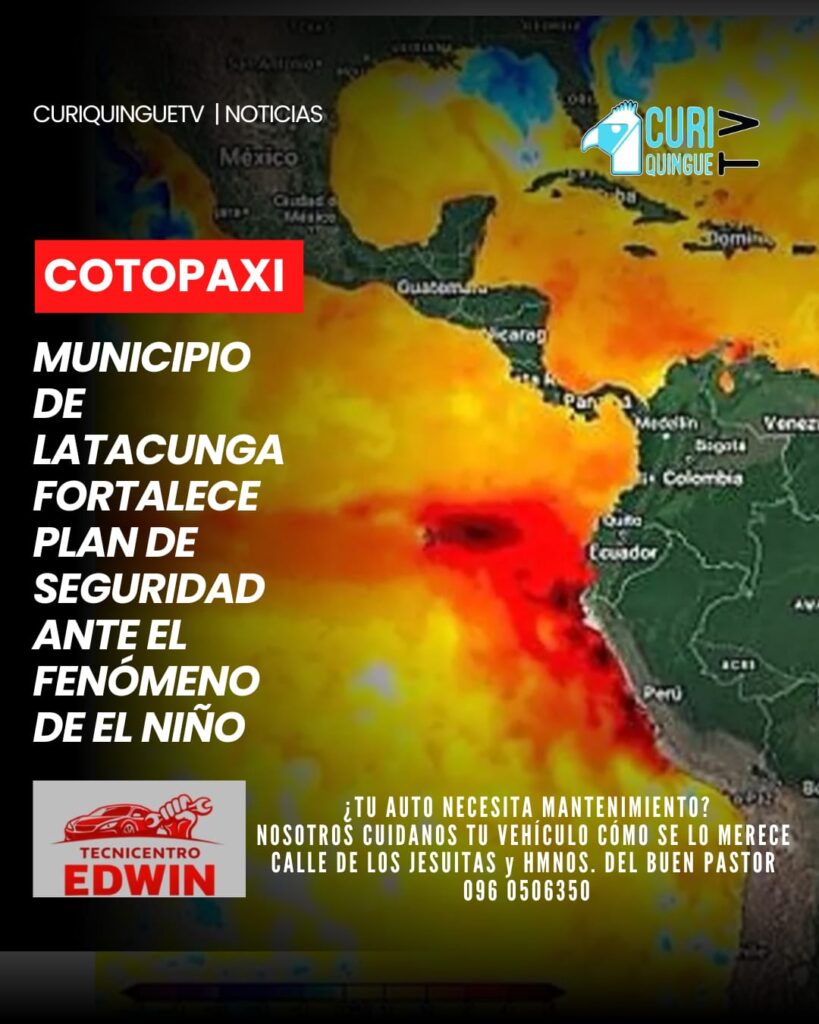 El director de Seguridad del Municipio de Latacunga dio a conocer los avances del proyecto de prevención que se ejecuta para enfrentar los posibles efectos del Fenómeno de El Niño. La iniciativa contempla acciones orientadas a reducir riesgos y proteger a la población en los sectores más vulnerables del cantón.