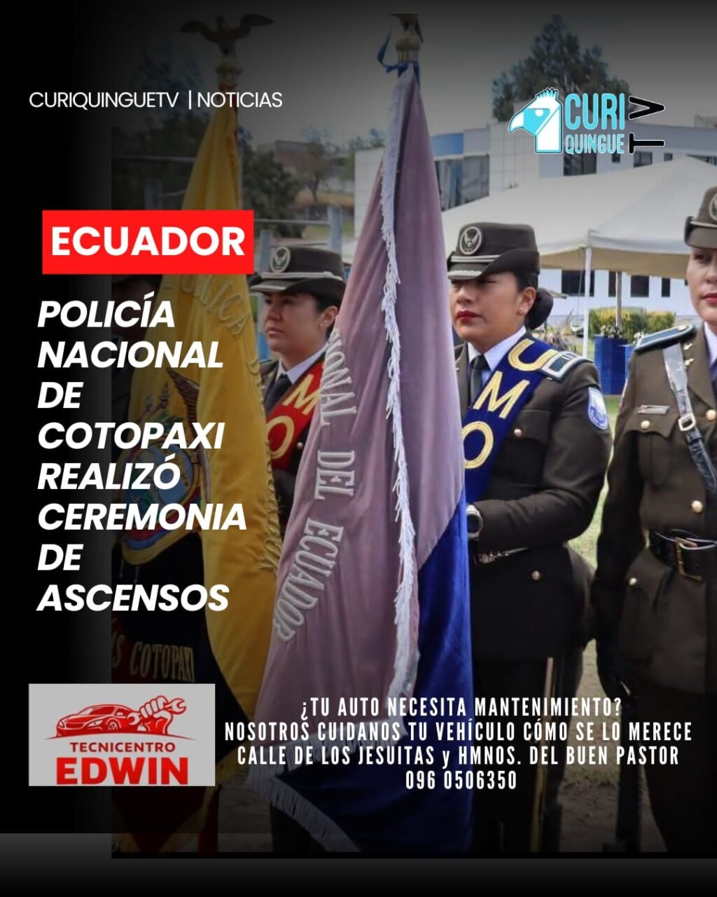 La Policía Nacional de la Subzona Cotopaxi llevó a cabo la ceremonia oficial de ascenso de sus servidores policiales, quienes alcanzaron un nuevo grado como reconocimiento a su trayectoria y compromiso institucional. Las autoridades destacaron la importancia de continuar trabajando por la seguridad y el bienestar de la ciudadanía cotopaxense.