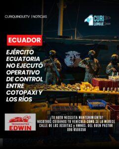 El Ejército Ecuatoriano desarrolló un operativo de control en el límite entre las provincias de Cotopaxi y Los Ríos, como parte de las acciones destinadas a fortalecer la seguridad y prevenir actos de violencia. Estas intervenciones se realizan de manera coordinada con otras instituciones para garantizar el orden y la protección de la ciudadanía.