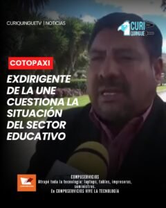El expresidente de la Unión Nacional de Educadores (UNE) de Cotopaxi manifestó su preocupación por las dificultades que enfrenta el sistema educativo. Además, sostuvo que el Gobierno Nacional mantiene pendientes soluciones en áreas como salud y seguridad.